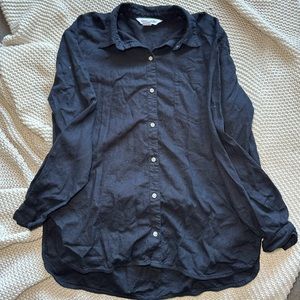 Old Navy Black Boyfriend Shirt Size S